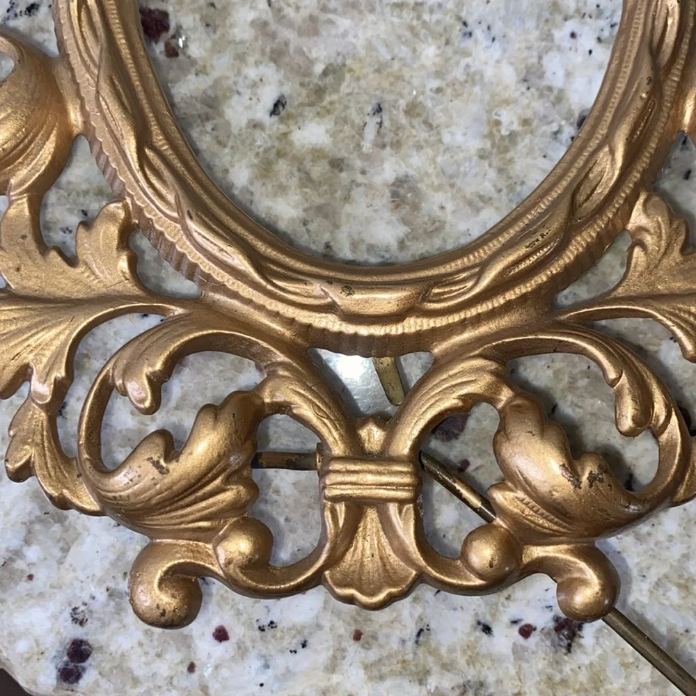 Antique Vintage 1920’s Brass Victorian Standing Easel Frame Gold Gilt Ornate